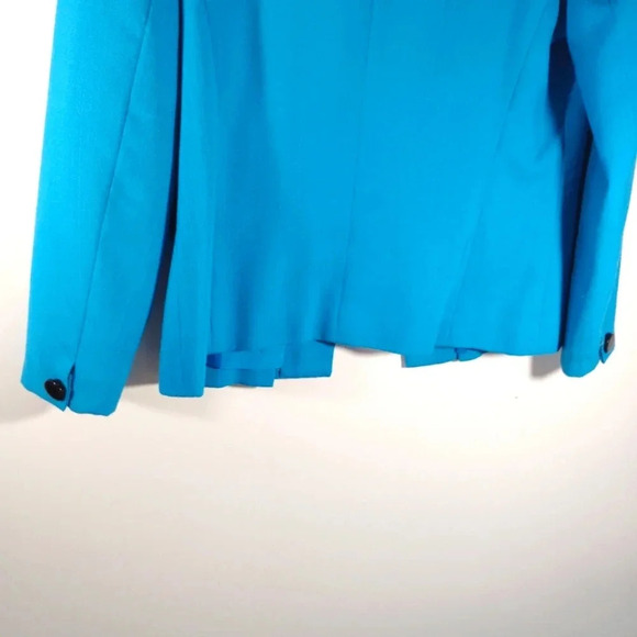Vintage Sasson Blazer Jacket Aqua Blue Paris New York City Turquoise 80s - Picture 13 of 16